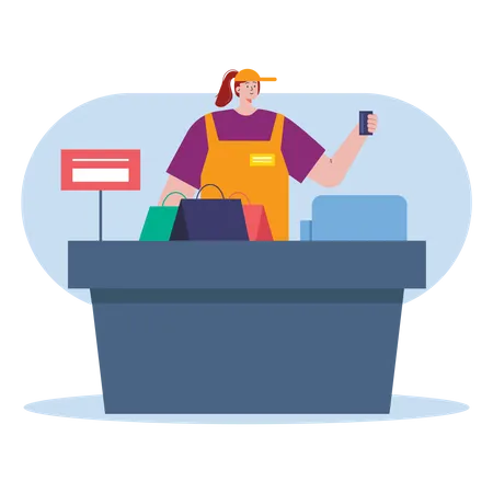 Shopping checkout  Illustration