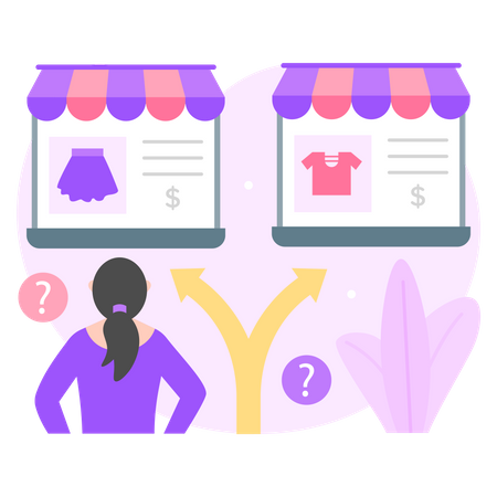 Shopping choice  Illustration