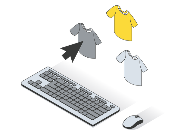 Shopping clothes online Illustration