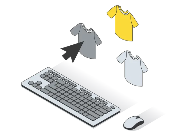 Shopping clothes online Illustration