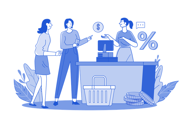 Shopping counter  Illustration