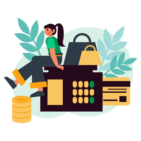Shopping credit card payment  Illustration