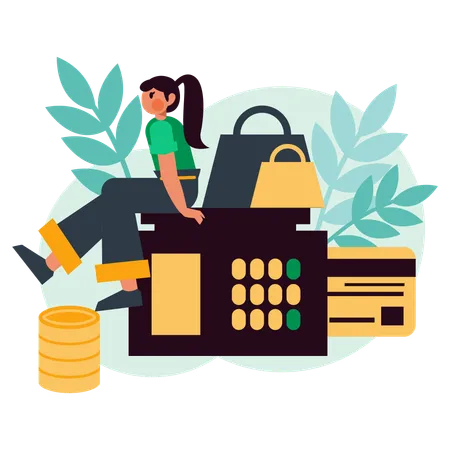 Shopping credit card payment  Illustration