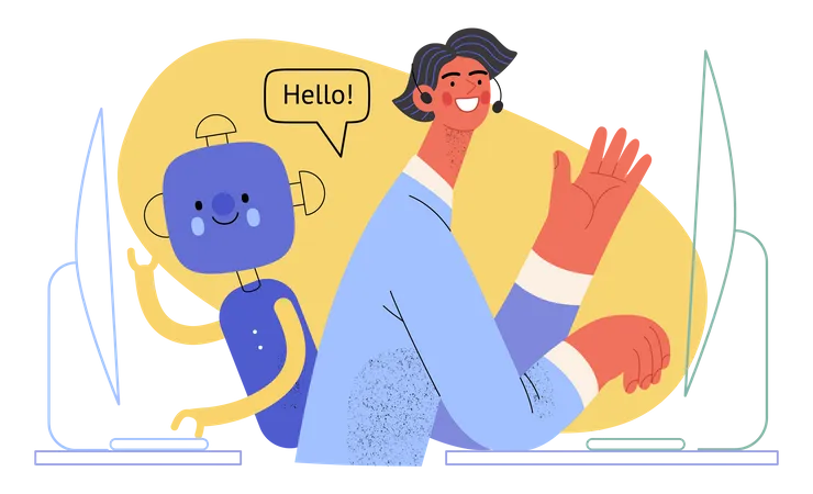 Shopping customer care bot  Illustration