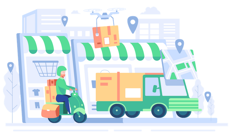 Shopping Delivery Illustration