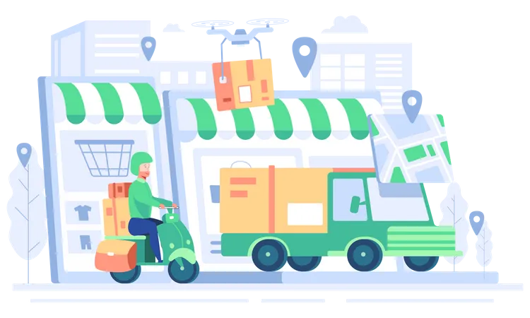Shopping Delivery Illustration