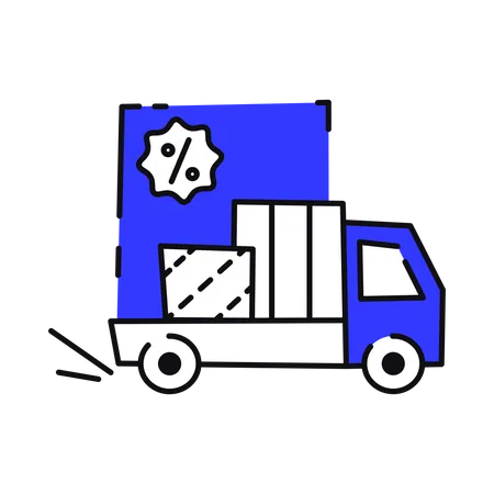 Shopping Delivery Truck Illustration