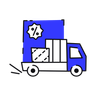 shopping delivery truck illustration svg