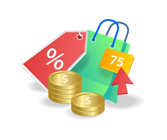 Shopping discount coupon  Illustration