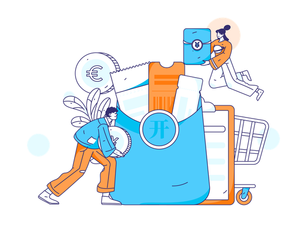 Shopping discount coupon  Illustration
