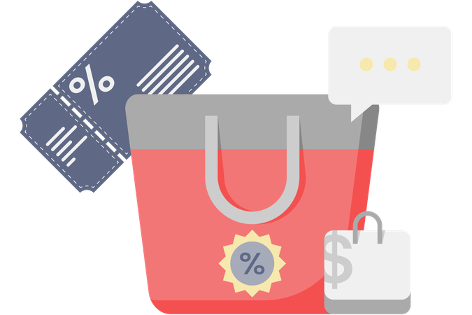 Shopping discount coupons  Illustration
