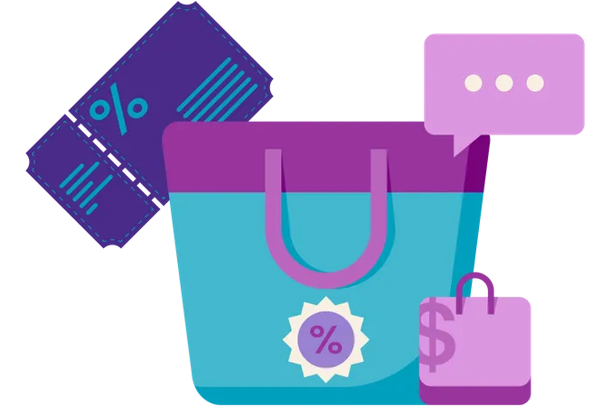 Shopping discount coupons  Illustration