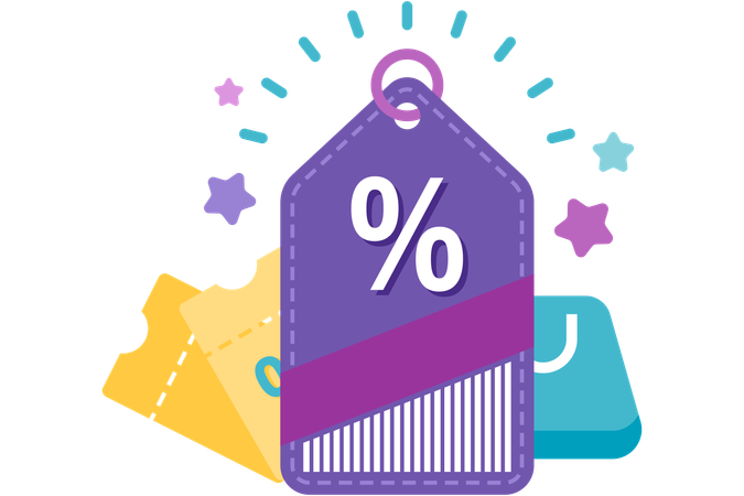 Shopping discount label  Illustration