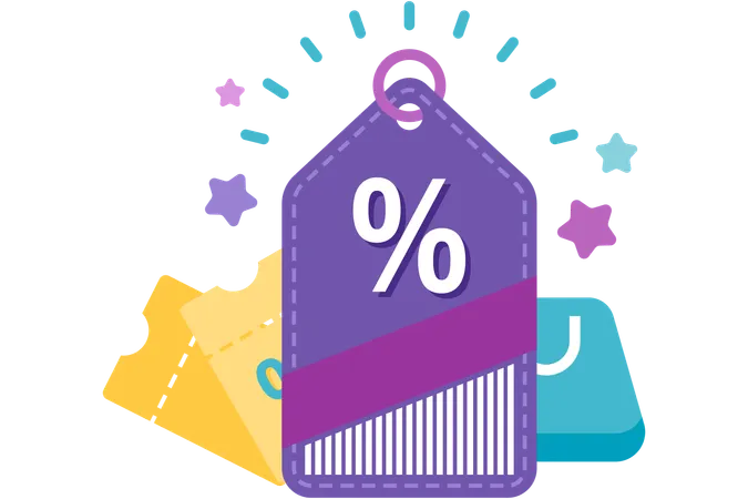 Shopping discount label  Illustration