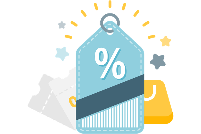 Shopping discount label  Illustration