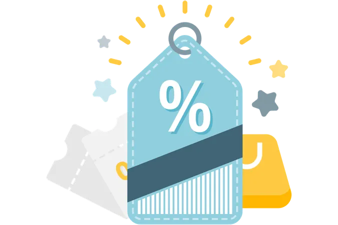 Shopping discount label  Illustration