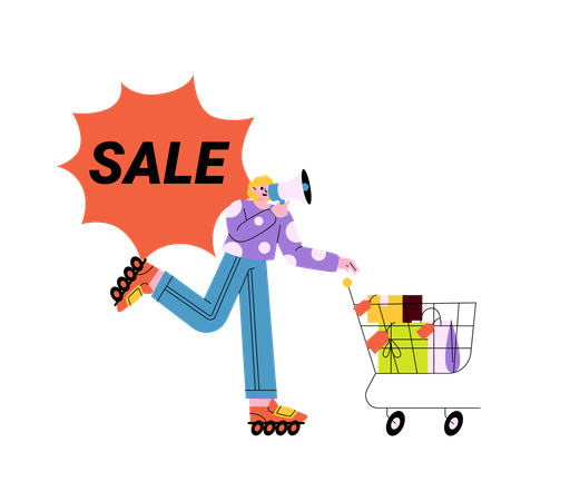 Shopping discount marketing  Illustration