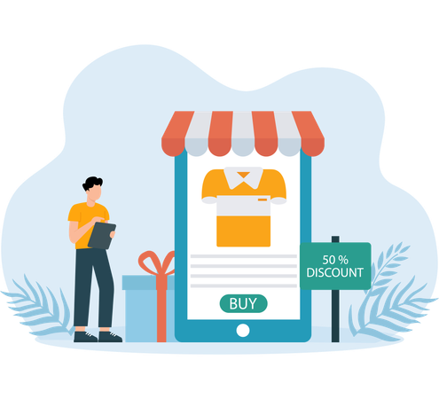 Shopping Discount received by employee  Illustration