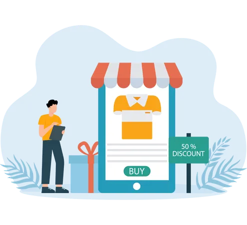 Shopping Discount received by employee  Illustration