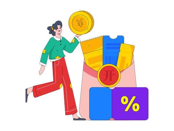 Shopping Discount Voucher  Illustration