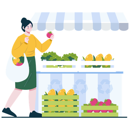 Shopping écologique  Illustration