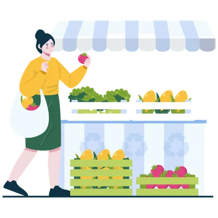 Shopping écologique  Illustration