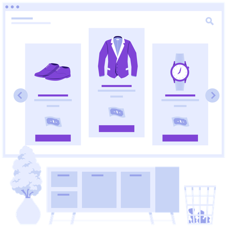 Shopping en ligne  Illustration