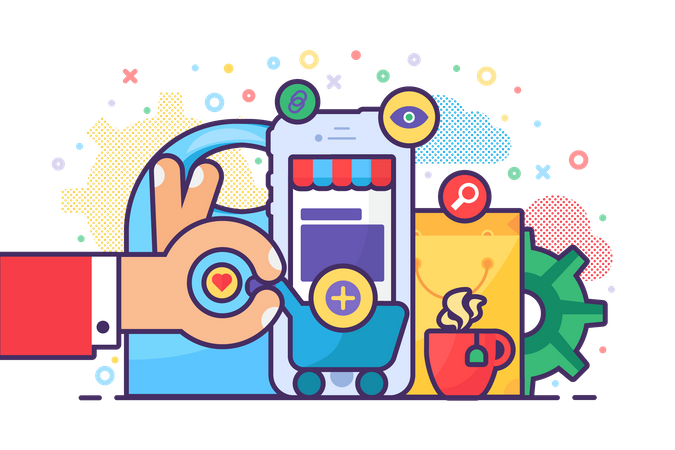 Shopping en ligne  Illustration