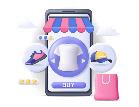 Shopping en ligne  Illustration