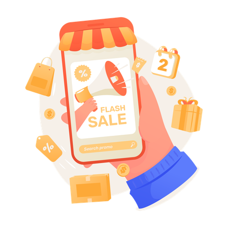 Shopping flash sale promo  Illustration