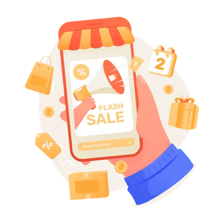 Shopping flash sale promo  Illustration