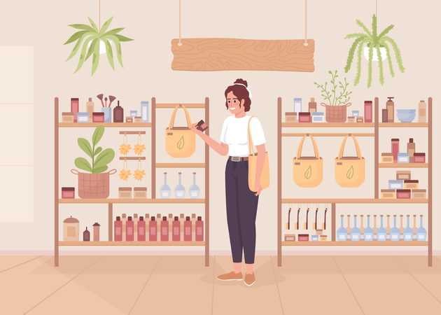 Shopping for eco products  Illustration