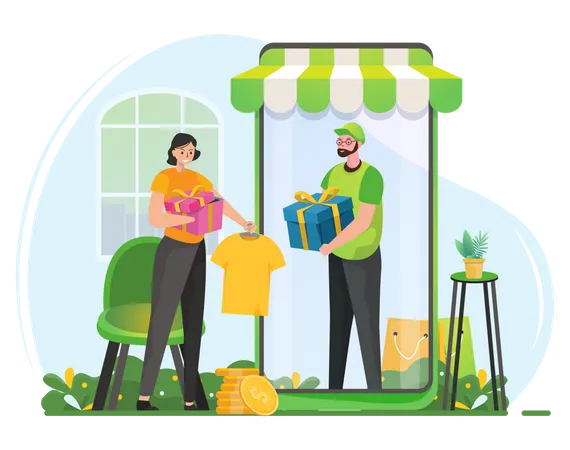 Shopping from home  Illustration