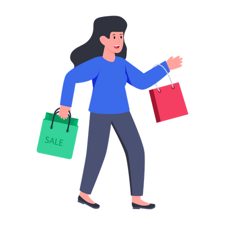 Shopping Girl  Illustration