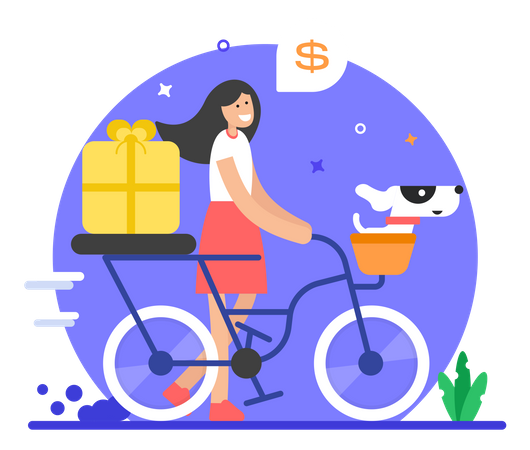 Shopping Girl  Illustration