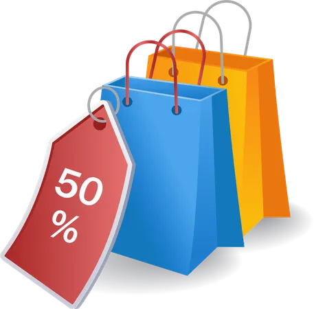 Shopping hunting for discounts  Illustration