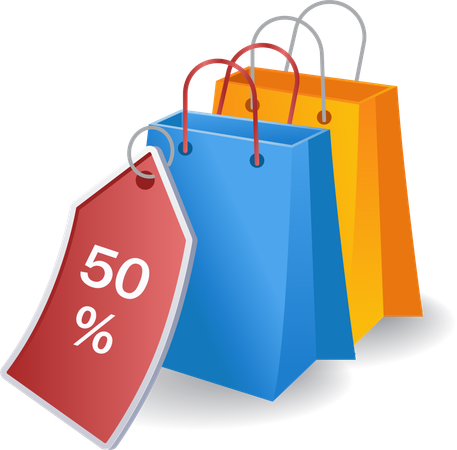 Shopping hunting for discounts  Illustration