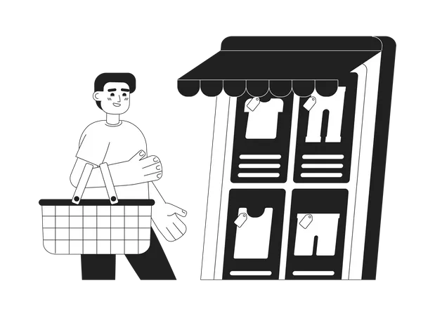 Shopping in online men clothing store  Illustration