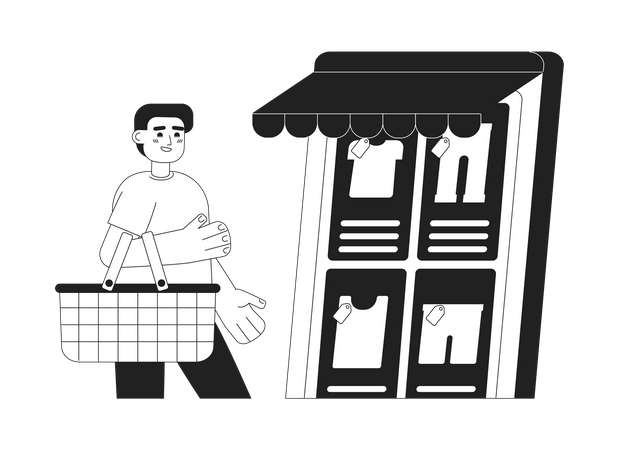 Shopping in online men clothing store  Illustration