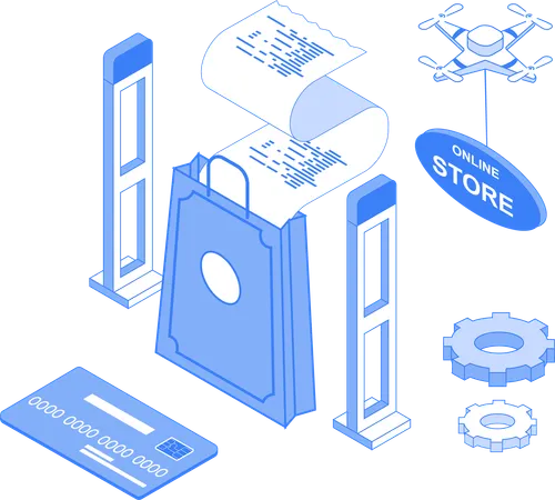 Shopping invoice from online store  Illustration