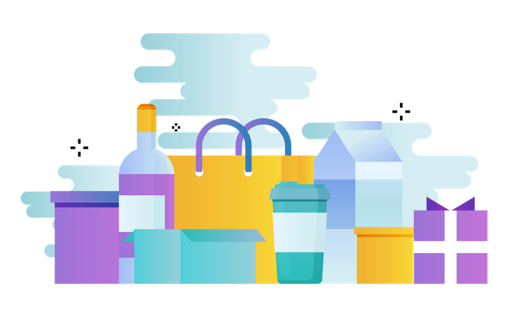 Shopping items  Illustration