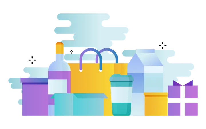 Shopping items  Illustration