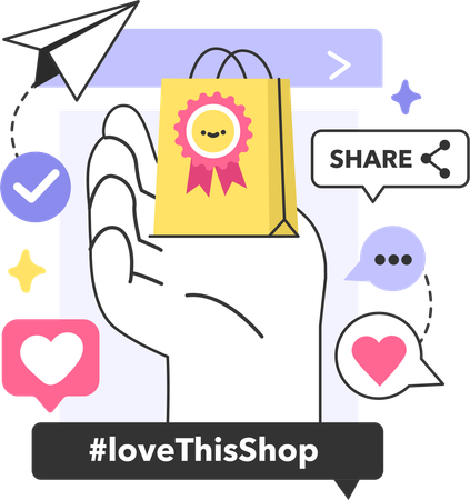 Shopping love with best product  일러스트레이션