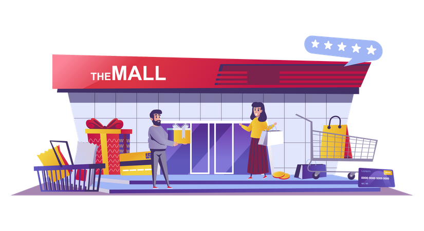 Pasivo interferencia desconectado Best Shopping mall Illustration download in PNG & Vector format