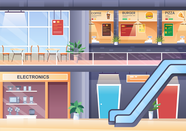 Shopping Mall Building  Illustration