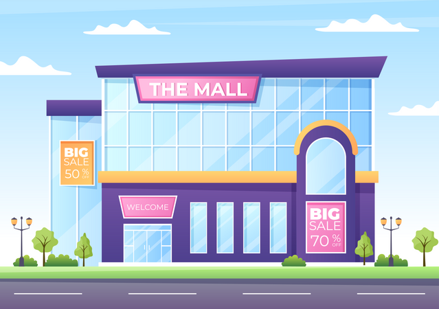 Shopping Mall Building  Illustration