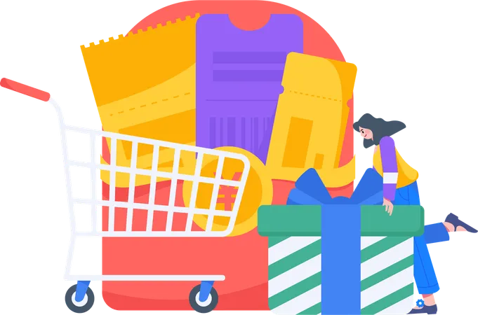 Shopping offer coupon  Illustration