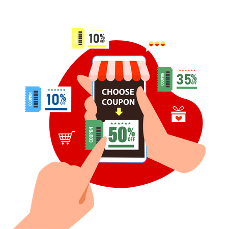 Shopping offer coupon Illustration