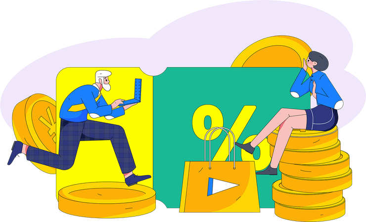 Shopping offer Voucher  Illustration
