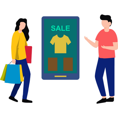 Shopping On Sale  Illustration